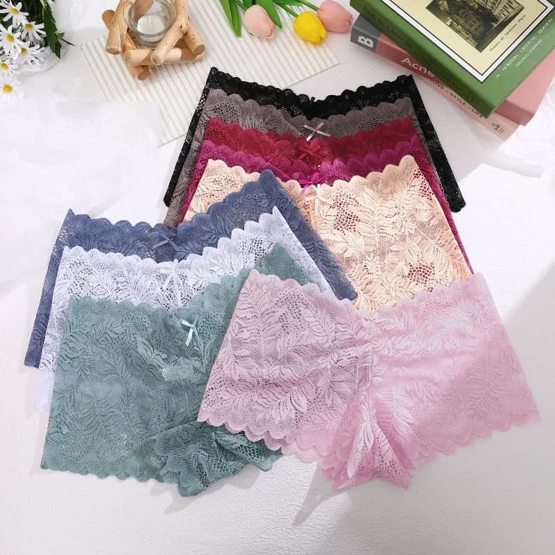 1 Pezzo Mutandine Sexy in Pizzo per Donne, Intimo Trasparente con Motivi Floreali, Slip a V per Donna, Morbido e Traspirante, Lingerie Intima