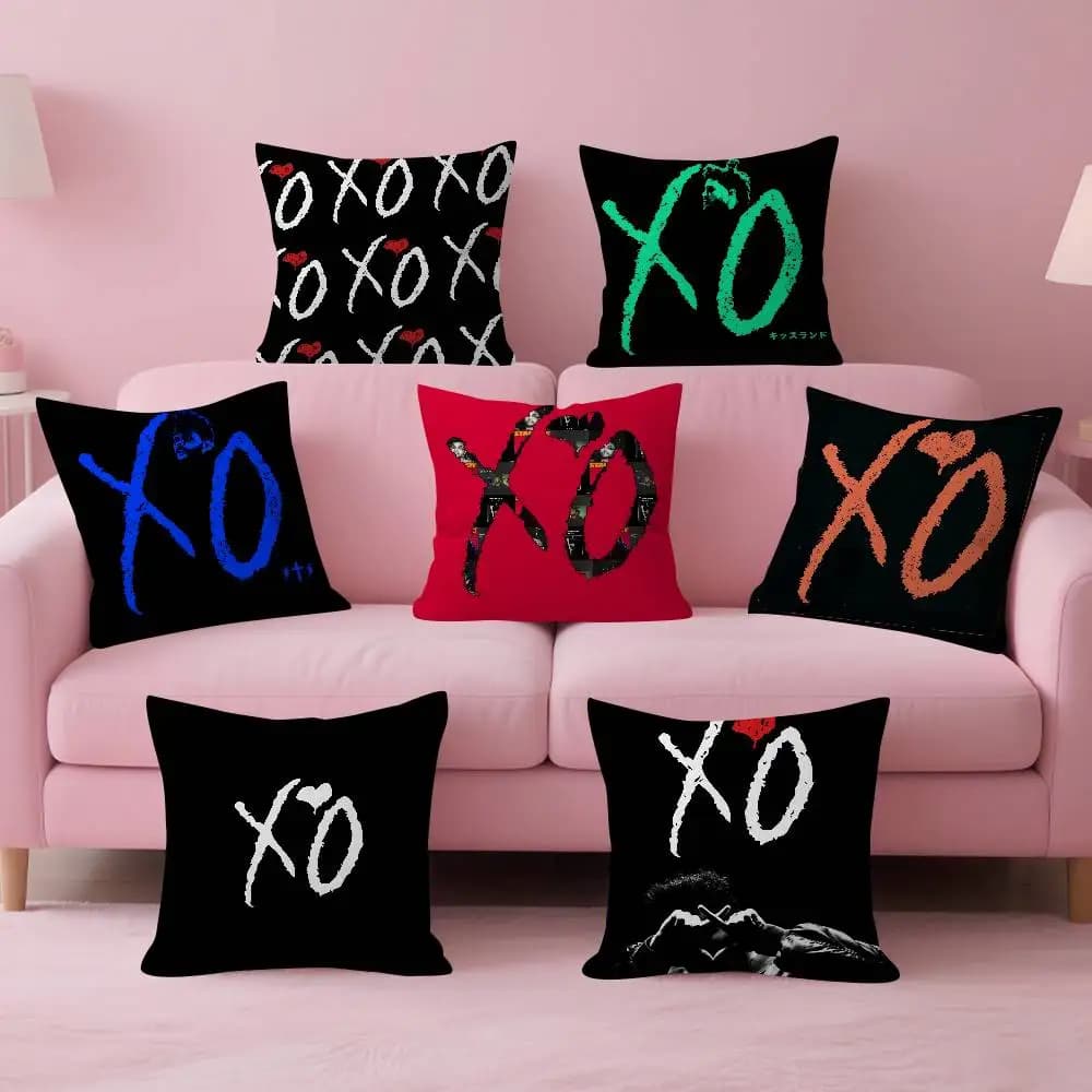 Rapper The W-weeknd X O album Pillow Covers Cartoon Sofa Decorative Home Stampa fronte-retro in peluche corto, graziosa fodera per cuscino