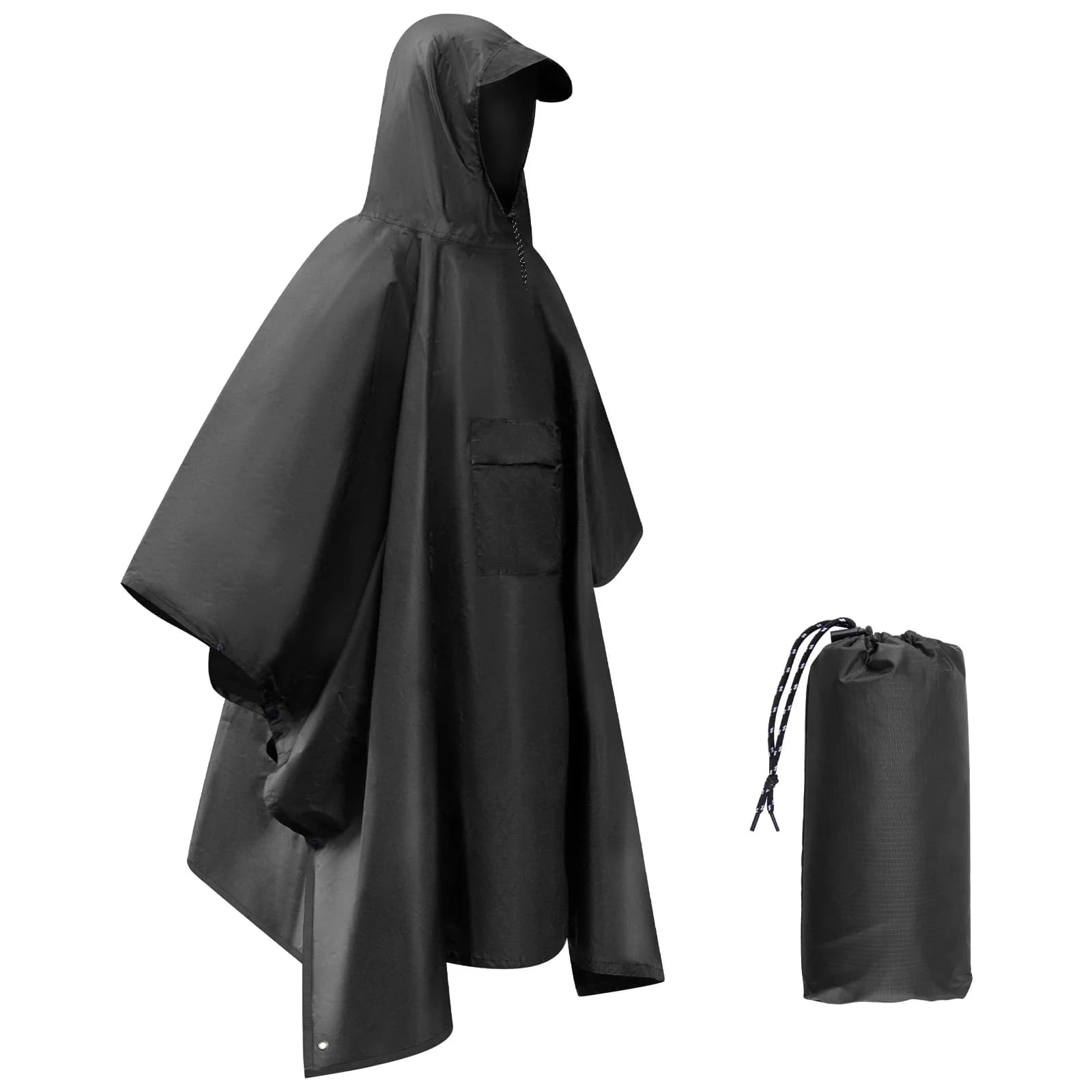 Rain Poncho for Adults Lightweight and waterproof Raincoat with outdoor fishing cap, hiking, camping, cycling, travel