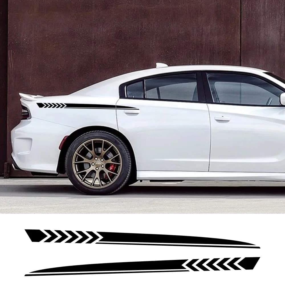2PPC adesivi laterali per Auto per Dodge Charger SXT GT R/T SCAT PACK WIDEBODY Tuning accessori Auto strisce sportive decalcomanie in vinile