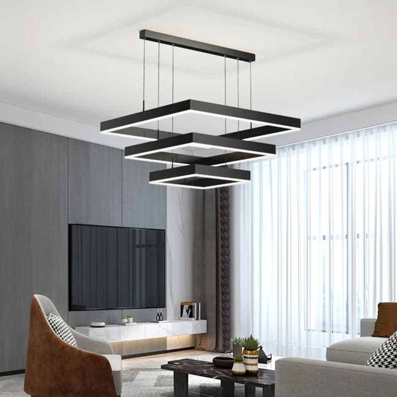 Moderna lampada a sospensione a LED quadrata tavolo da pranzo soggiorno lampada a sospensione camera da letto cucina sala lampadario decorazioni per la casa illuminazione Fixtur
