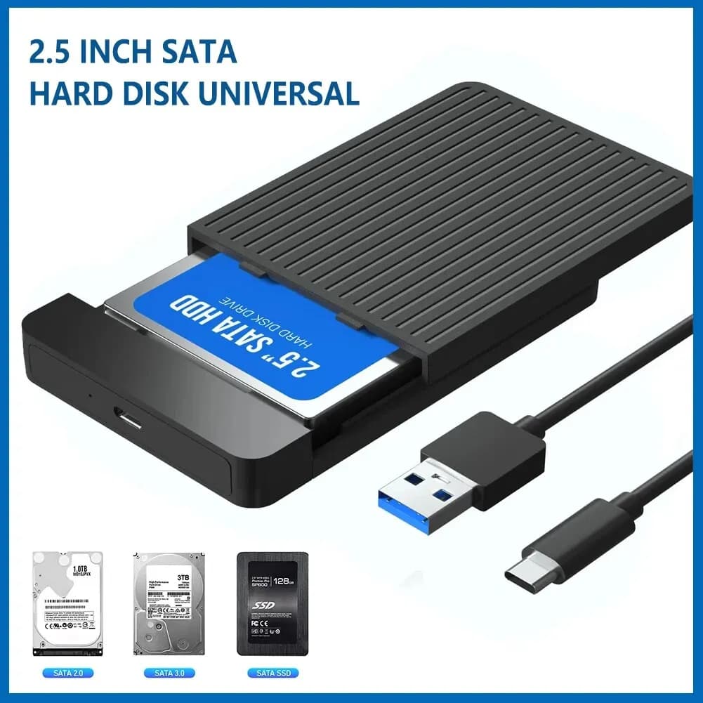 Case per HDD/SSD da 2.5 Pollici, Adattatore SATA a USB 3.1/3.0, Custodia Esterna per Disco Rigido 6Gbps, Box per HDD Tipo USB-C
