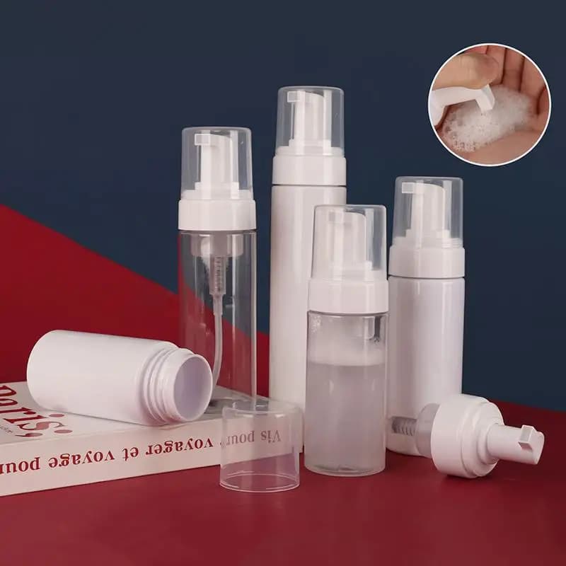 Flacone Dispenser con Pompa Schiumogena da 100/120/150/200/250ml, Vuoto e Ricaricabile, per Sapone Mani, Shampoo, Detergente, Contenitore Portatile da Viaggio