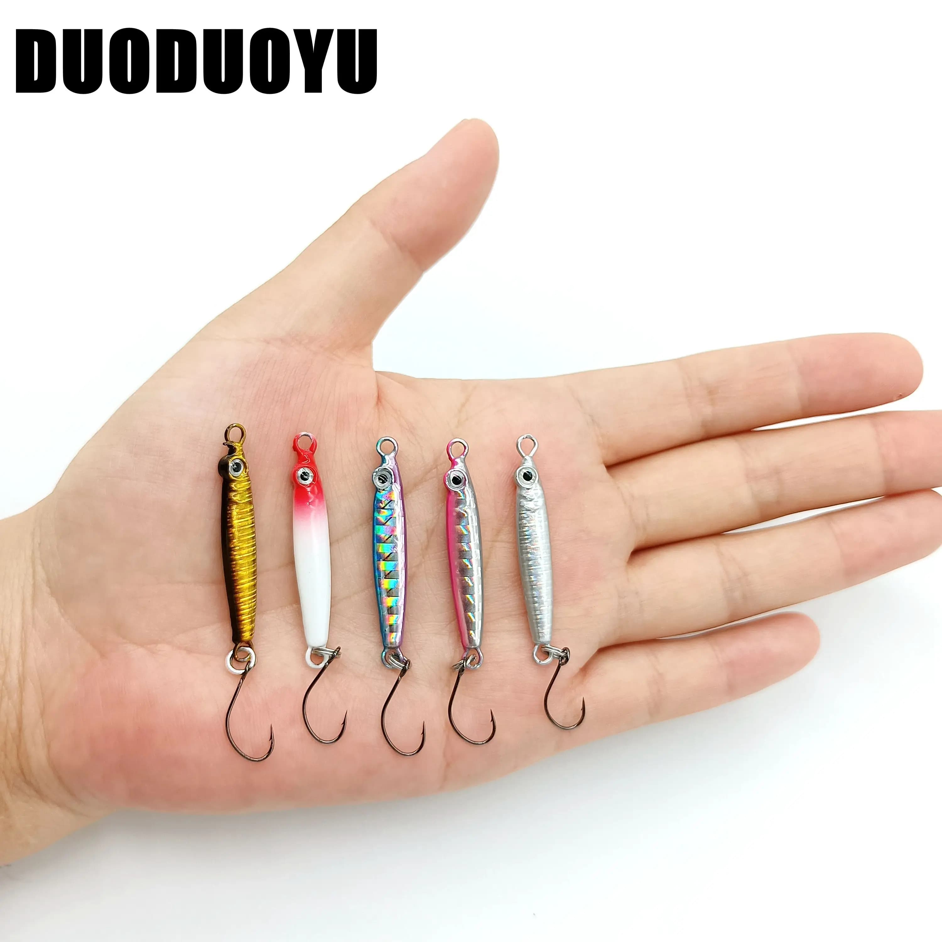 DUODUOYU 5PCS Mini Metal Jig Fishing Recall 3g/5g Artificial bait With Single Hook Small Fish Fishing Accessories