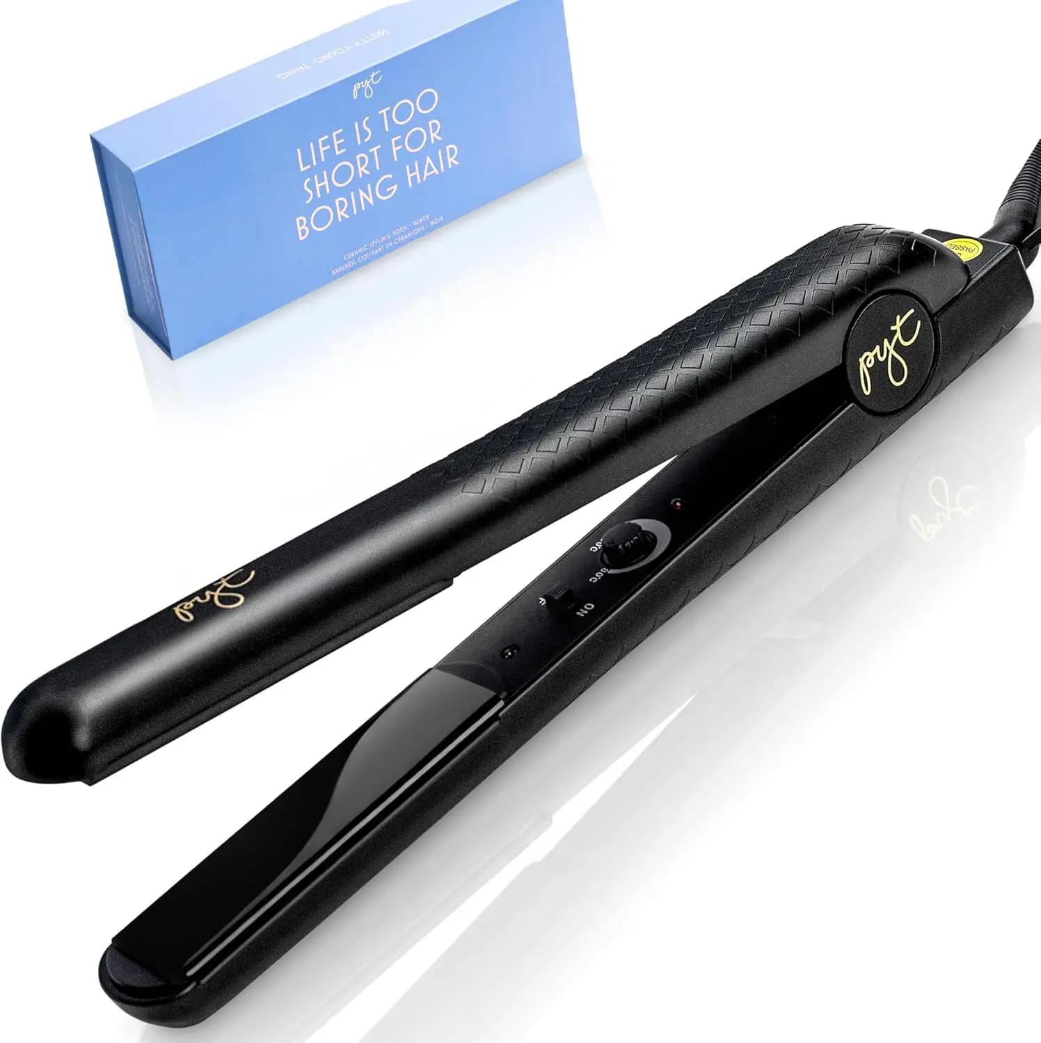 Piastra per Capelli Professionale in Ceramica con Tecnologia a Ioni Negativi, Doppio Voltaggio, Piastre da 1,25 Pollici per uno Styling Liscio