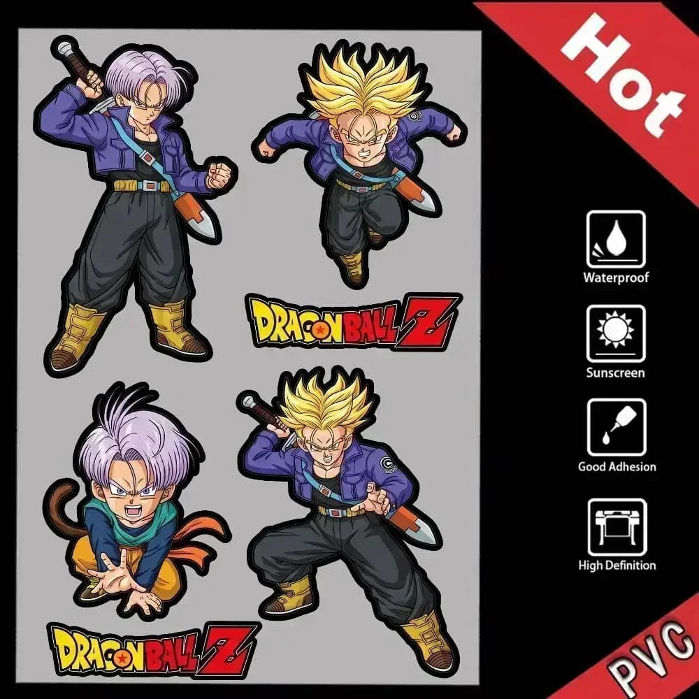 Adesivi Riflettenti di Sicurezza DRAGON BALL Vegeta Goku, Universali per Bici, Casco, Tazza, Frigorifero