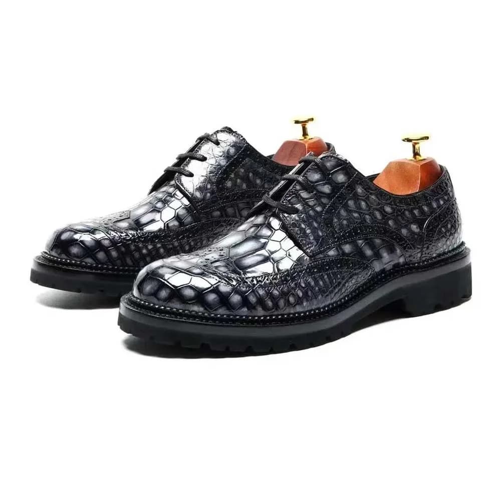 chue scarpe da uomo in coccodrillo vera pelle di coccodrillo scarpe casual da uomo scarpe in pelle da uomo colore pennello pelle di coccodrillo