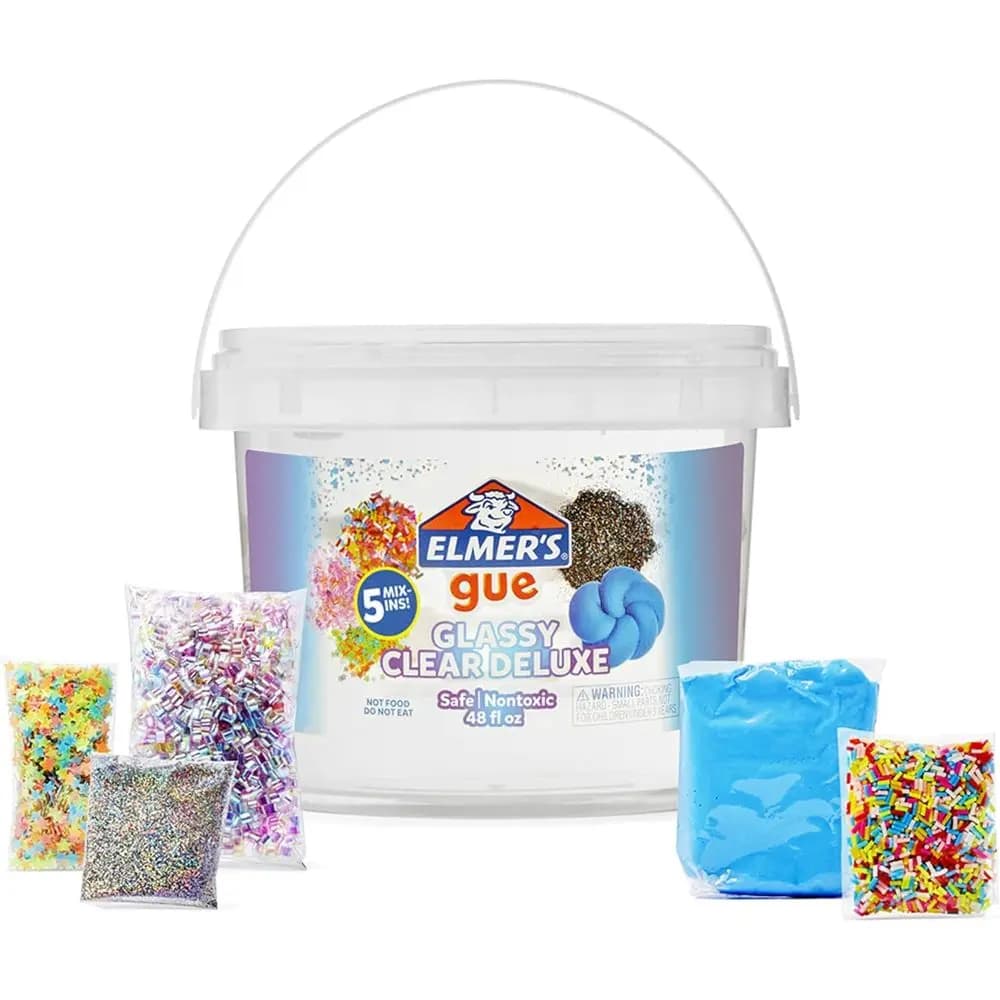 5-Set Slime Add-ons, 3 Pound Bucket, Transparent Slime Kit
