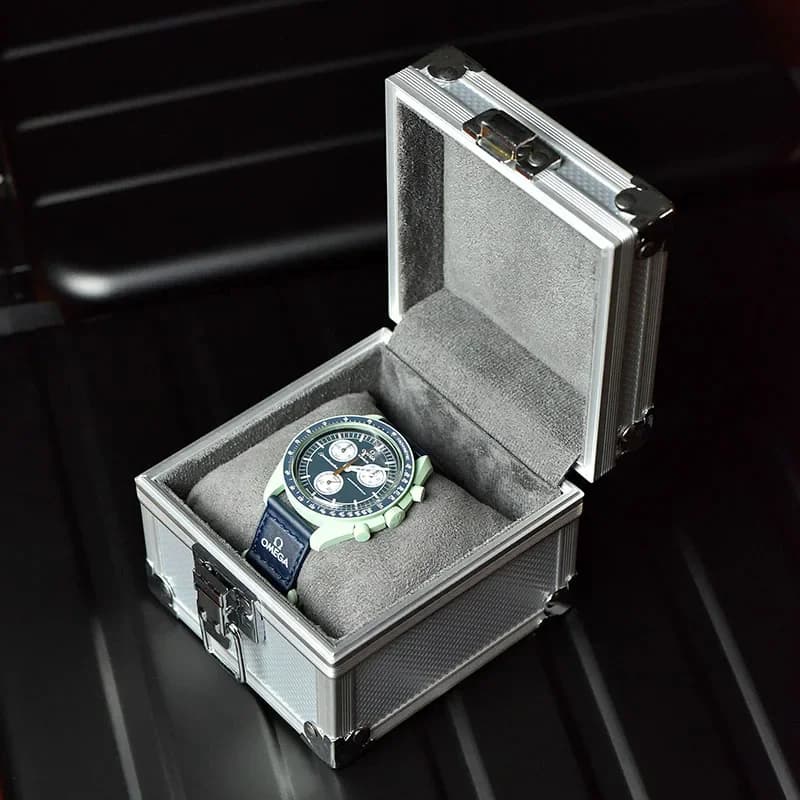 Scatole per orologi portatili in alluminio accessori per espositori per orologi meccanici scatola portaoggetti per orologi da viaggio regali di lusso per uomo