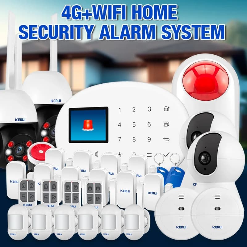 KERUI 4G/WiFi Allarme Intelligente Tuya Sistema di Allarme Domestico Intelligente W204 Allarme Antifurto 433MHZ Vita Intelligente Sensore PIR Rivelatore Sirena