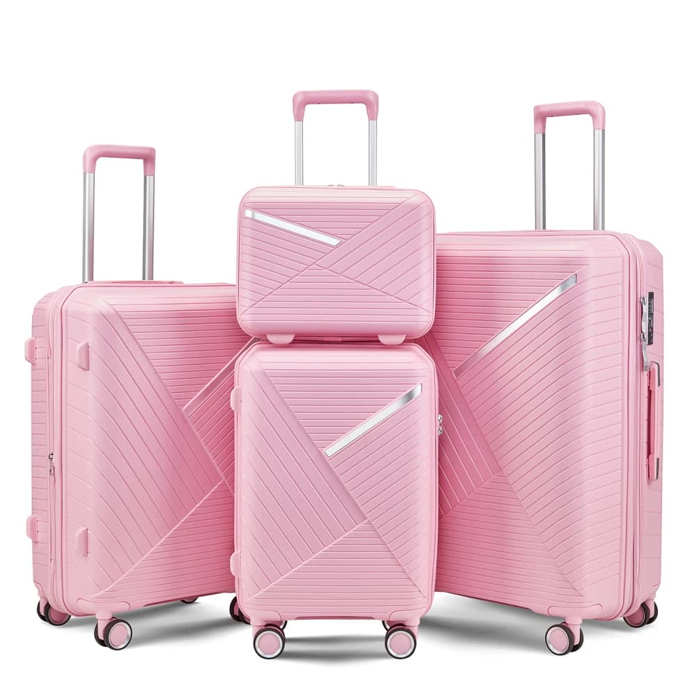 Set of 4 Expandable PP bags from 14, 20, 24, 28 Inches, Light and Resistant, with Double Silent Wheels and TSA Lock