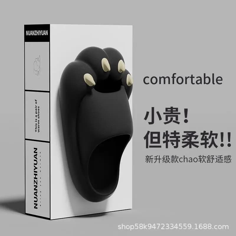Divertenti pantofole a forma di zampa di gatto, per genitori e figli, estive, a cartoni animati, antiscivolo, carine, resistenti all'usura, morbide, sandali per donna e uomo