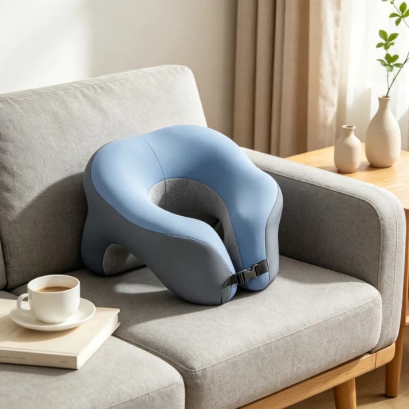 Portable U-shaped Memory Foam Travel Pillow - Ergonomic Neck Cushion for Car, Airplane, Office, Sleeping, Soft & Breathable
