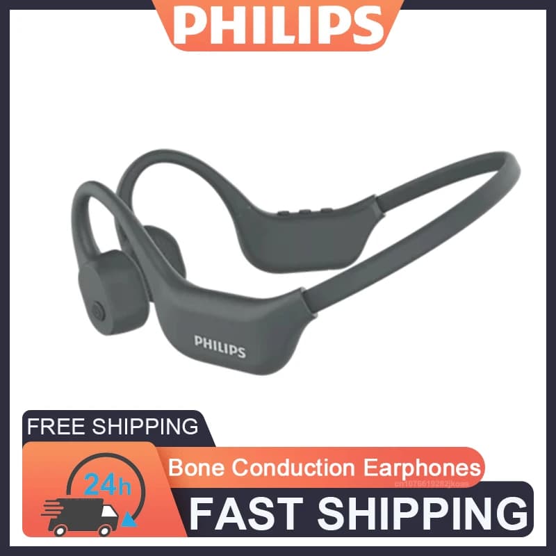 Philips TAA6609C Cuffia a conduzione ossea Wireless Bluetooth 5.4 Auricolare HiFi Stereo Musica Sport Auricolare Gancio per l'orecchio esterno Microfono