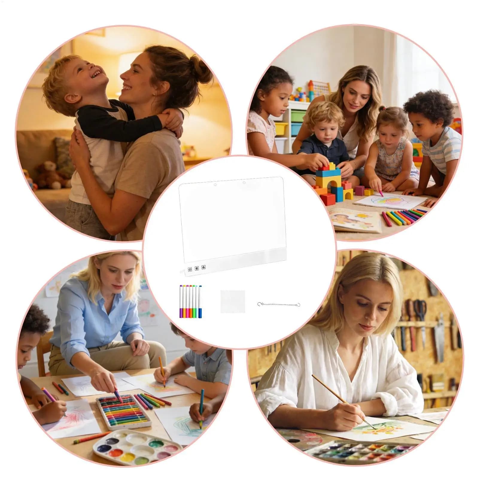 LED Drawing Board For Kids Rechargeable Dry Erase Doodle Tablet With Markers LED Board For Kids Girls Boys School Classroom Home