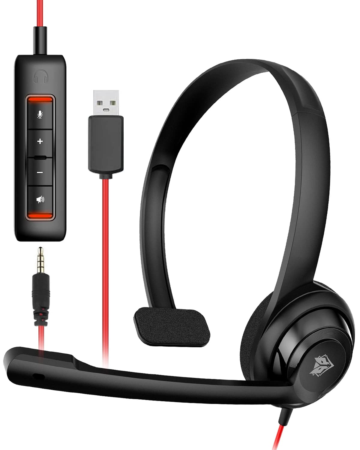 NUBWO HW02 Cuffie USB con microfono con cancellazione del rumore Cuffie per computer ultra comfort per PC portatile Centro chiamate da ufficio cablato sull'orecchio