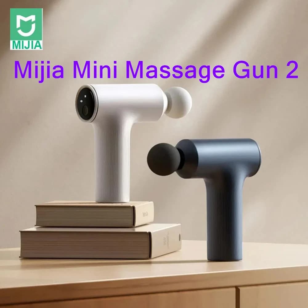 Mijia Mini Fascia Gun 2 pistola per massaggio muscolare 2450mAh 3 testa di massaggio 18KG spinta spalla collo Relax indicatore luce massaggio
