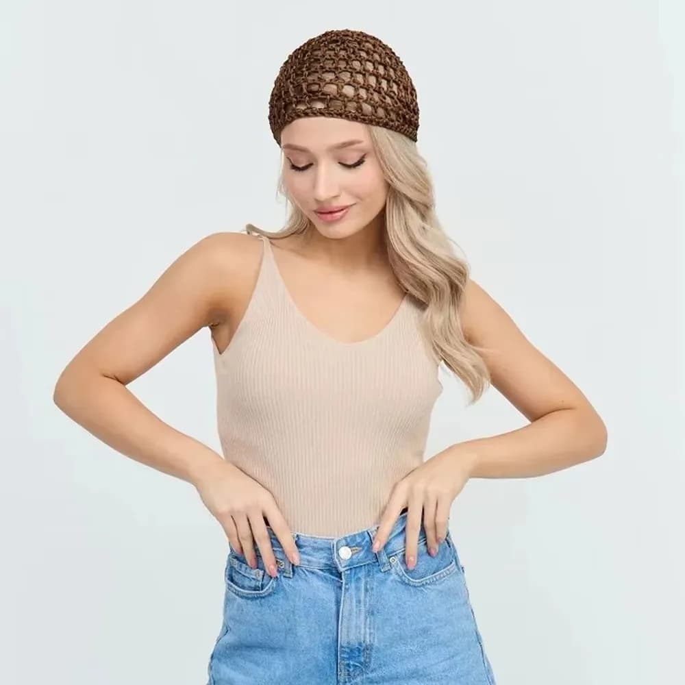 Simple Breathable Network Hat, Hooker, Traforato Net Hat, Comfortable Women's Chemotherapy Hat