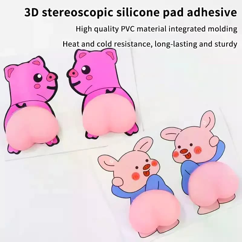 1/5 Paia di Adesivi 3D in Gel di Silice per Decorazione Telefono, Adesivi Antiurto per Frigorifero, Adesivi Creativi per Auto a Cartoni Animati