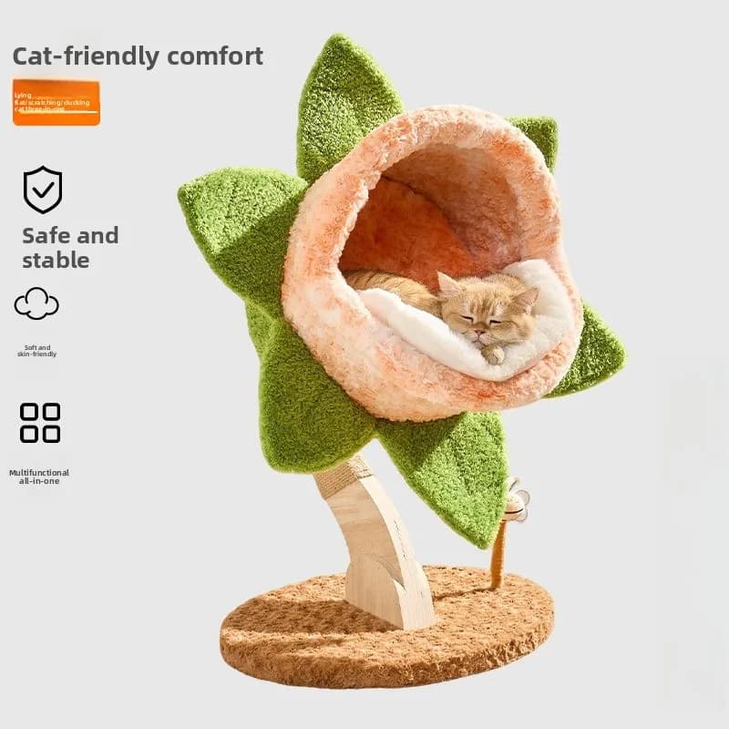 Cannibal flower cat climbing frame cat nest sisal scratching board integrated small apartment does not occupy a cat shelf