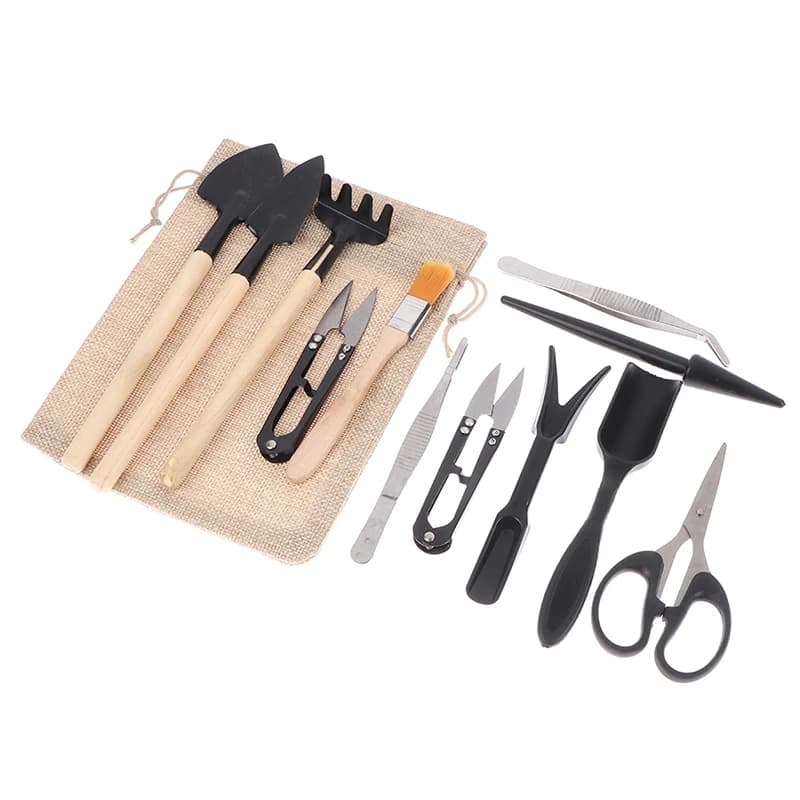 Set di 13 attrezzi da giardinaggio per piante grasse, piante in vaso, semina, coltivazione, pinze per potatura, forbici