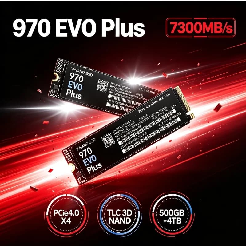 970 EVO Plus Gaming SSD NVMe M.2 2280 PCIe 4.0 x4 TLC 3D NAND 7300MB/s 500GB-4TB Solid Disk for PS5 Laptop PC