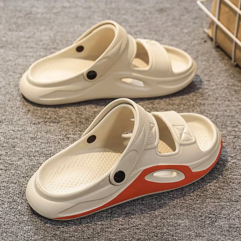 Men's Summer Outdoor Casual Thick Bottom Sandals Sports Beach Shoes Anti-Slip Driving Water-Proof Two-Purpose Slip-On Sandals