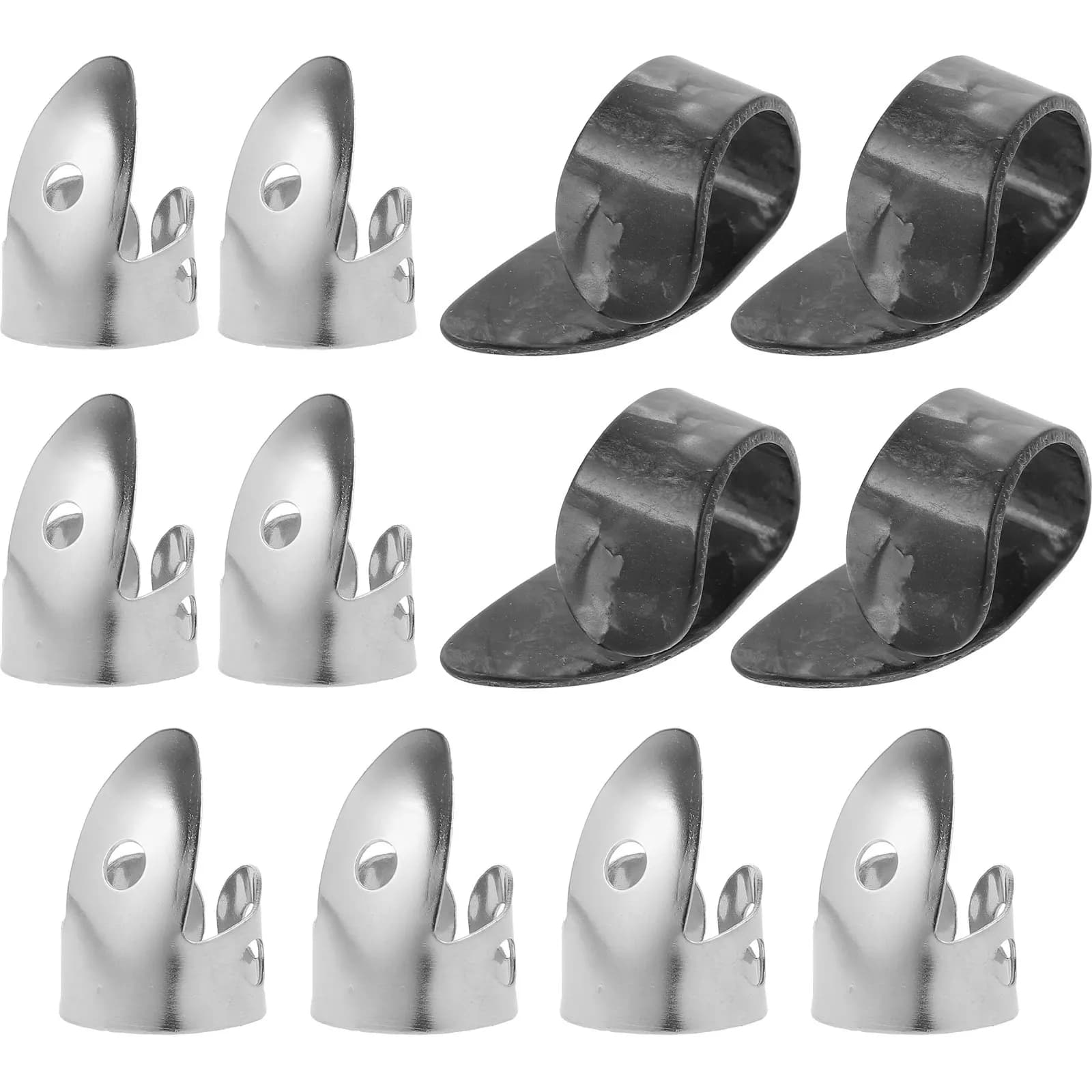 Set di 12 Plettri per Chitarra Spessi e Robusti, Plettri per Dita e Pollice per Chitarra Elettrica, Folk, Basso e Acustica, Set di Accessori in Confezione Convenienza