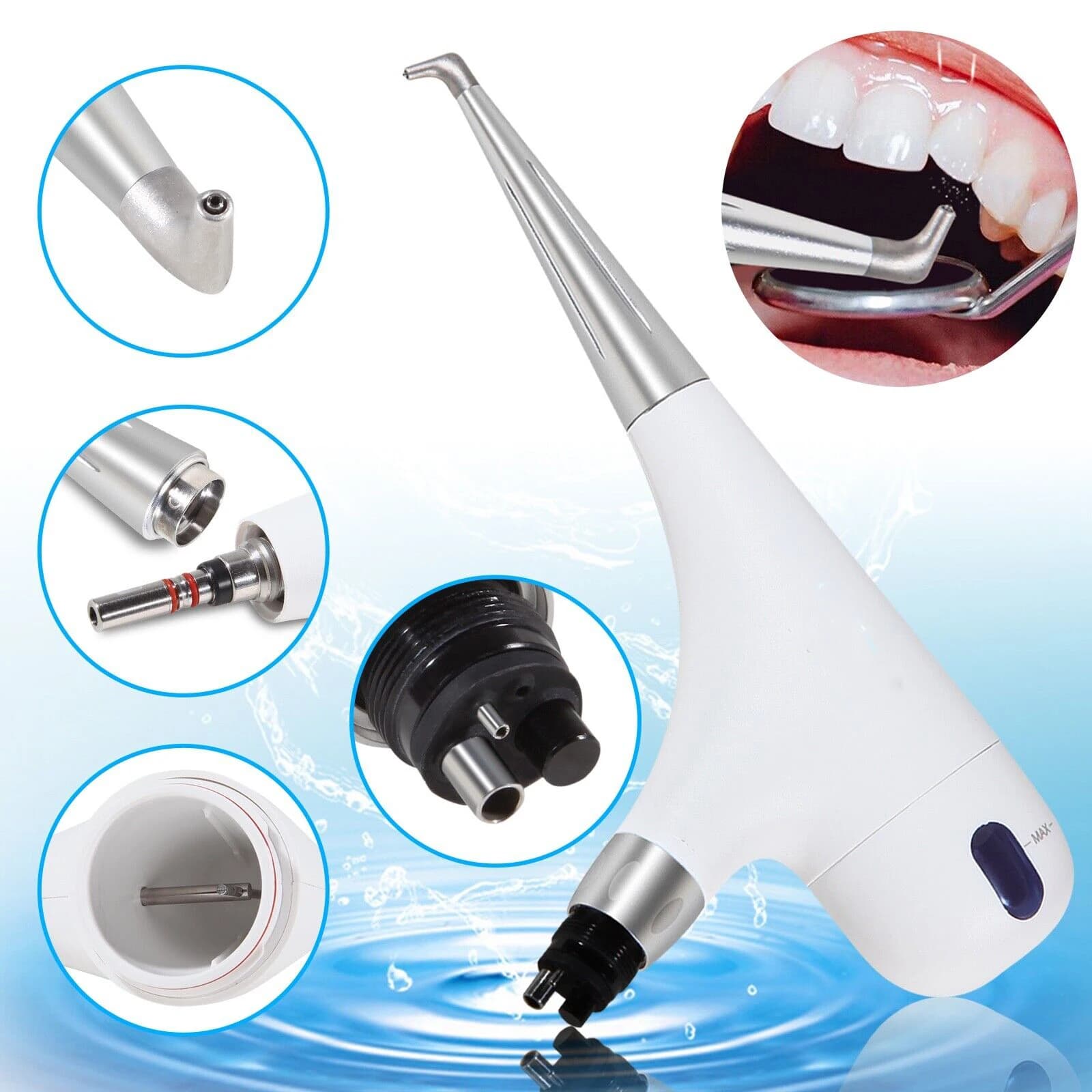 Dental Air Polisher Air Flow Water Spray Jet Teeth Whitening Hygiene Cleaning Abrasion Sanding Machine Air Prophylaxis Units