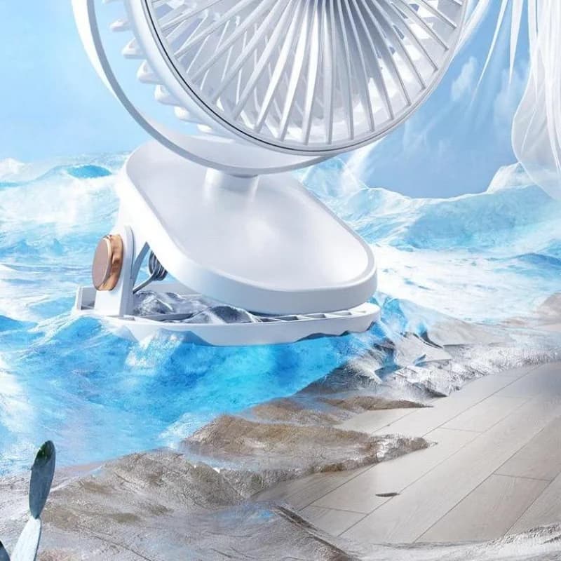Ventilatore USB compatto con clip: silenzioso, portatile, ricaricabile per ufficio, dormitorio, scrivania, passeggino, piccola ventola di raffreddamento elettrica
