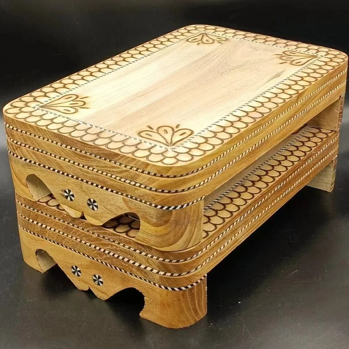 Handmade Walnut Wood Cutting Board Traditional Uyghur Craftsmanship Vegetable Chopping Block Small Kitchen Board for Food Prep