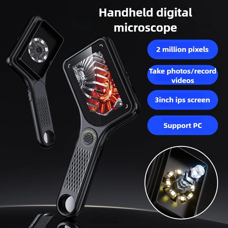 Microscopio Digitale Portatile con Schermo LCD da 3 Pollici, Ingrandimento 500X HD, Strumento Elettronico per Manutenzione e Saldatura