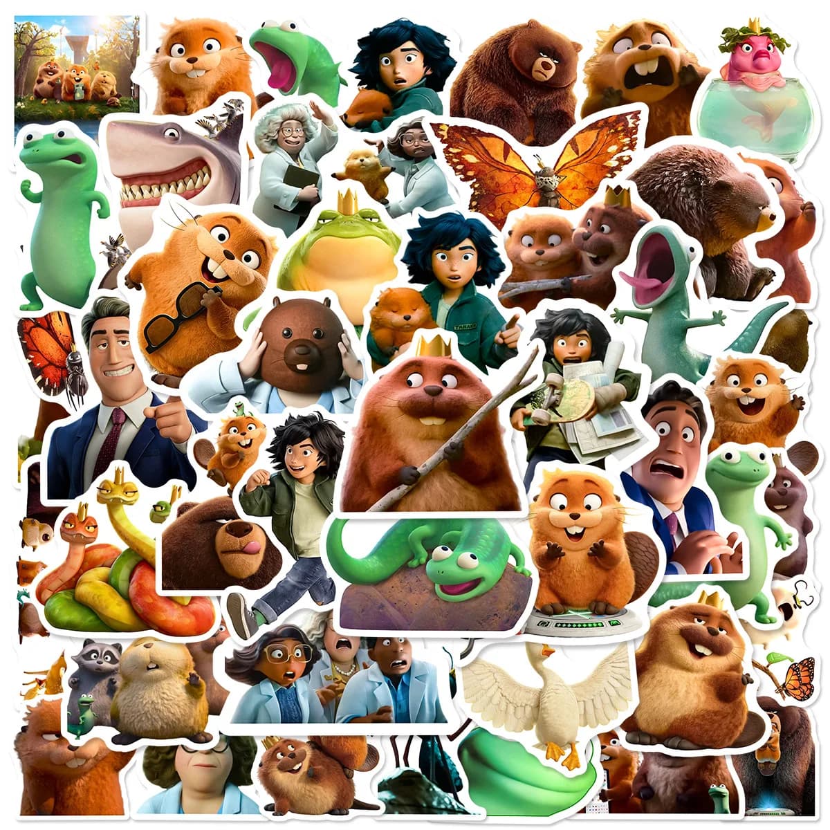 50/100 Pezzi Adesivi Cartoon Beaver Graffiti per Valigie, Quaderni, Caschi, Borracce - Impermeabili, Vendita all'Ingrosso