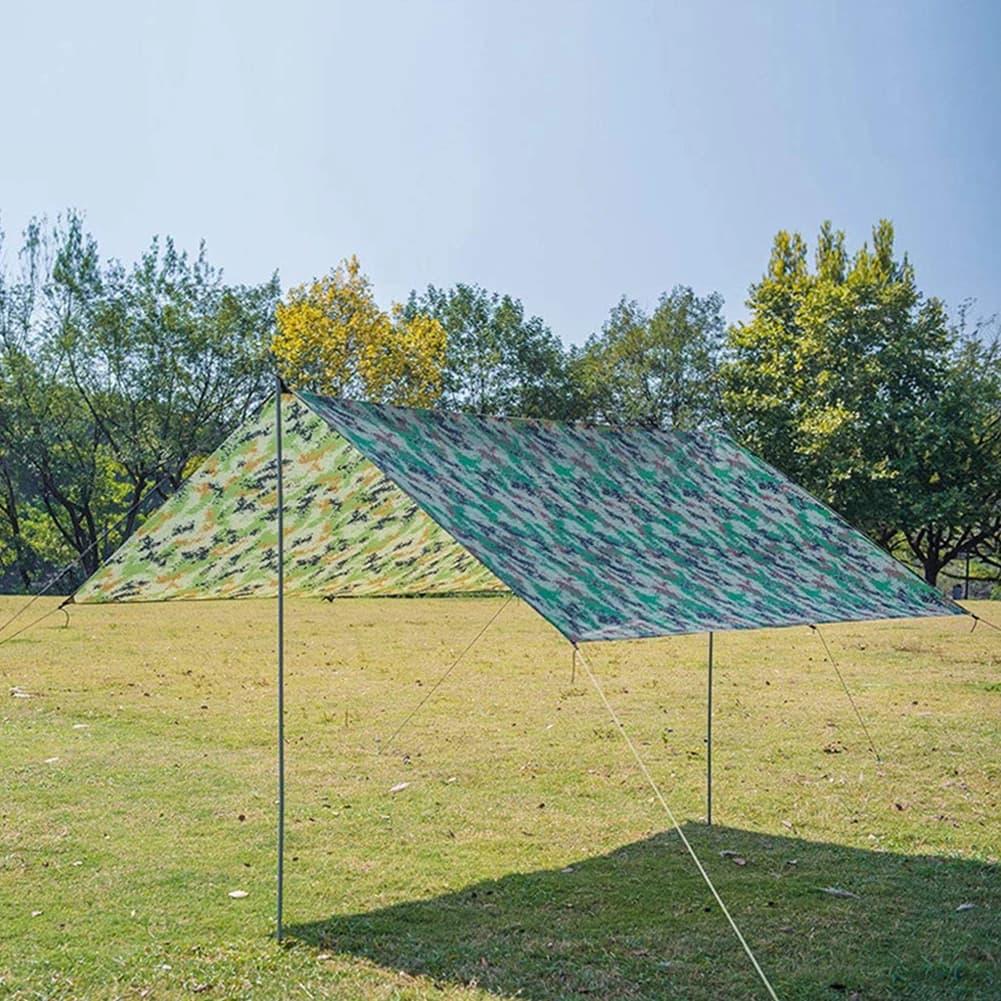 Awning Shade 210T Polyester Yarn Camouflage Portable Awning Canopy Waterproof Foldable Ultra-light Picnic Backpacking Equipment