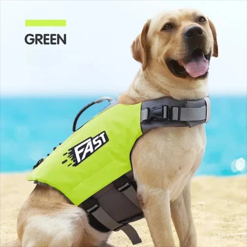 Giubbotto di Salvataggio per Cani, Gilet di Sicurezza Regolabile e Riflettente per Nuoto, Piscina o Surf