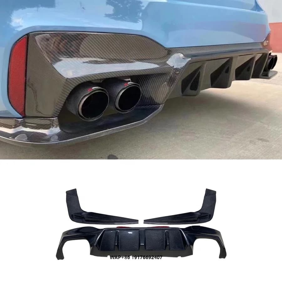 Real Carbon Fiber Rear Diffuser for 2018 2019 2020 forBMW 5 Series G30 G38 Modified 3D Style Rear Lip Body Kit