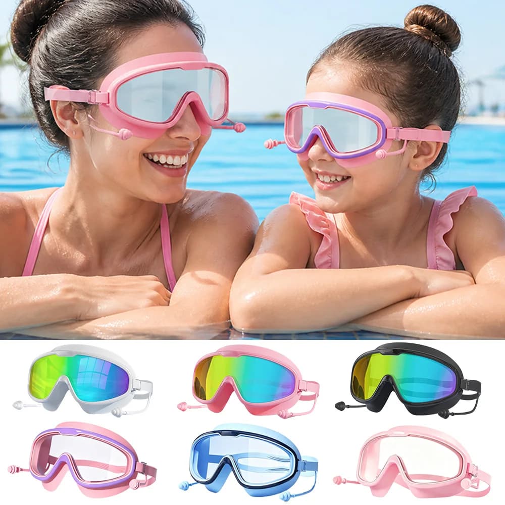 Unisex Diving Goggles High‑Elastic Strap Adjustable Buckle Black White Pink Blue for Adults Kids Family Water Trip Lake Play