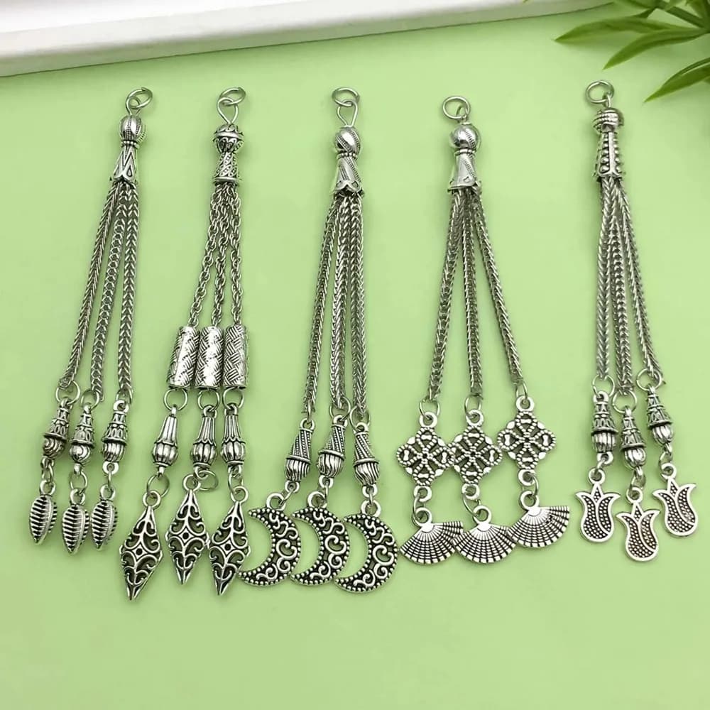 5 Pezzi Ciondoli in Lega Metallica con Design a Nappina per Creazione di Gioielli Fai-da-Te, Bracciali e Collane