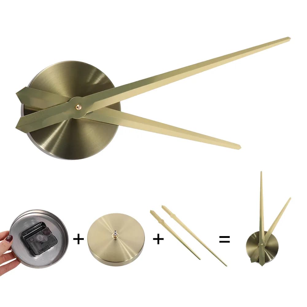 Fa-da-Te Wall Clock Mechanism, Silent, With Long Hands, High Pair Precision Needles Set, 3D Hands