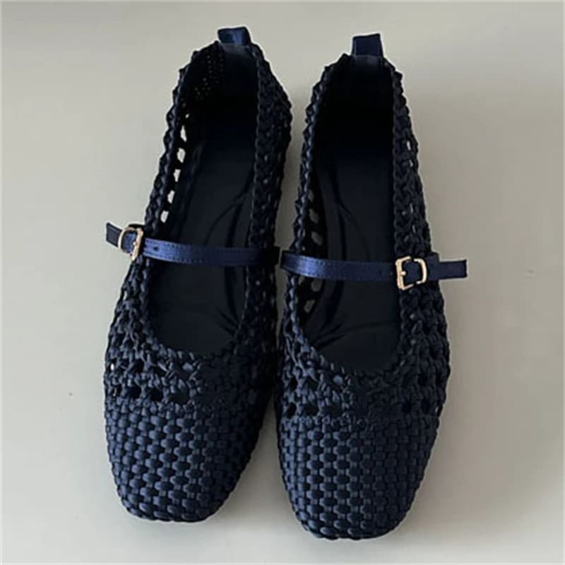 Eilyken Designer Hollow Out Buckle Strap Flats Heels Women Sandals Summer Fashion Ballet Banquet Dress Leisure Shoes