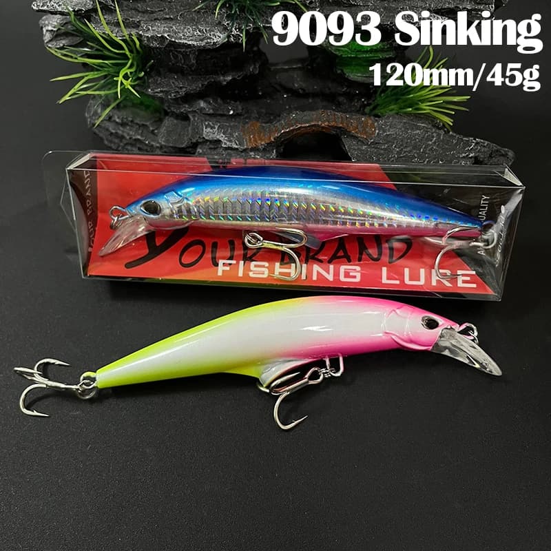 Esche Artificiali Affondanti Pesanti da Pesca 120mm 45g per Lanci Lunghi, Wobbler per Trota, Spigola e Persico in Acqua Salata