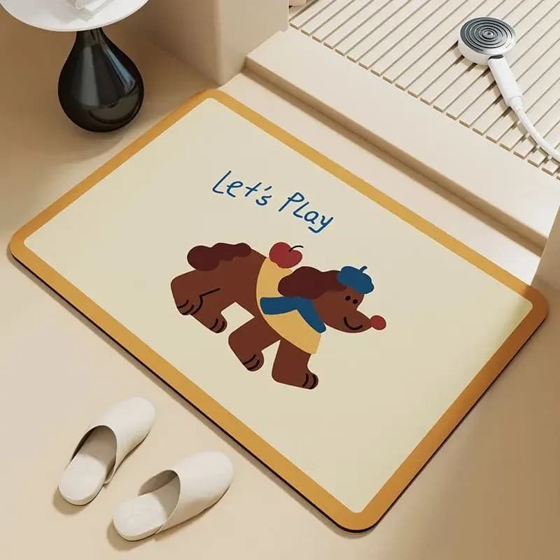 Tappetino da Bagno Assorbente VIKAMA a Forma di Cane Salame, Antiscivolo, per Porte del Bagno e Decorazione Domestica