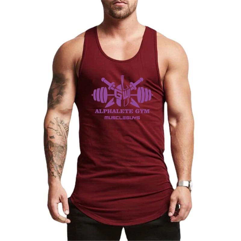 Men Summer Gym Workout Muscle Tanktop Sleeveles Fitness Tank Top Stringer Clothing Sportwear Moisture-wicking Cotton Cool Shirt