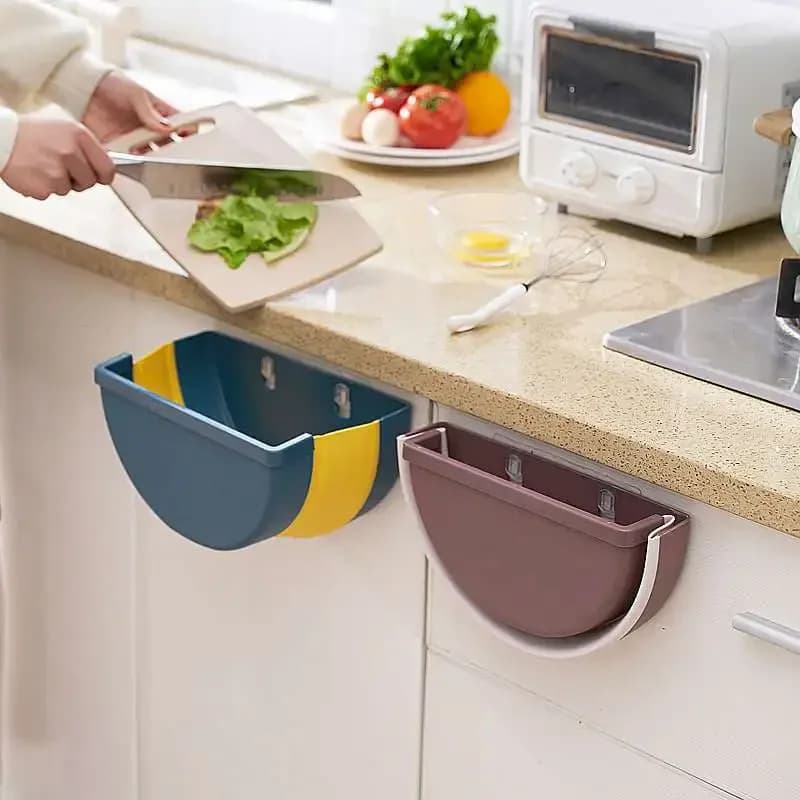 1pc grande pieghevole portatile appeso pattumiera cucina casa a parete contenitori per ufficio cestini per rifiuti scatola montata su camion