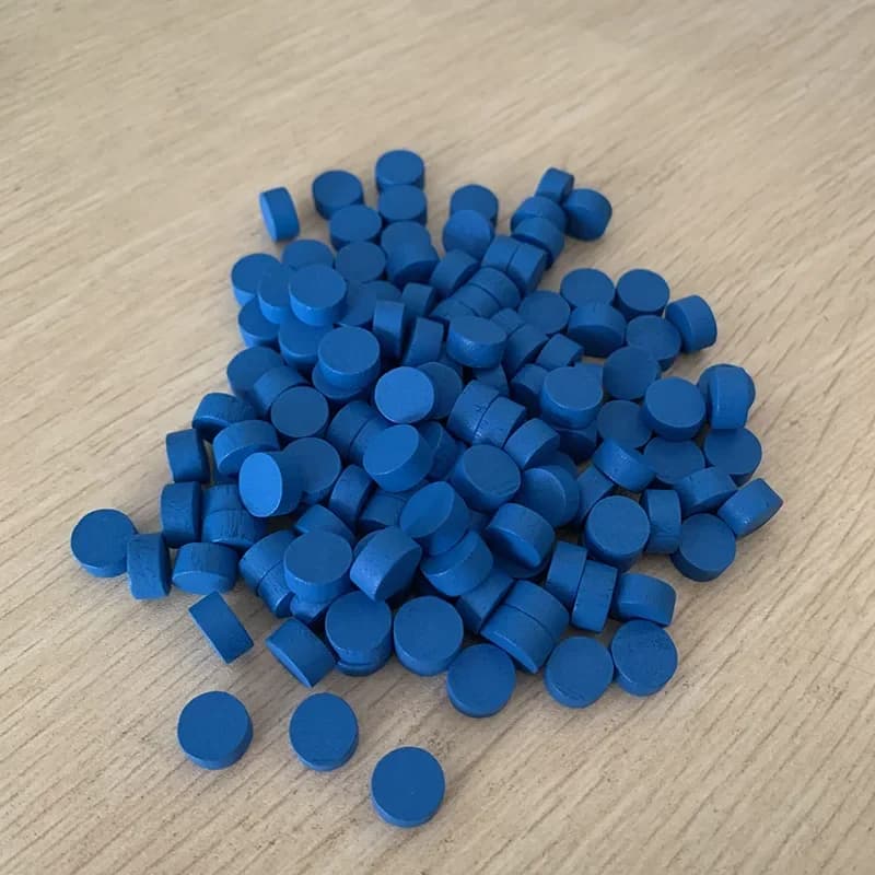 100 pezzi 7 colori pezzi di gioco in legno pezzi di scacchi colorati accessori per giochi 10 * 5MM