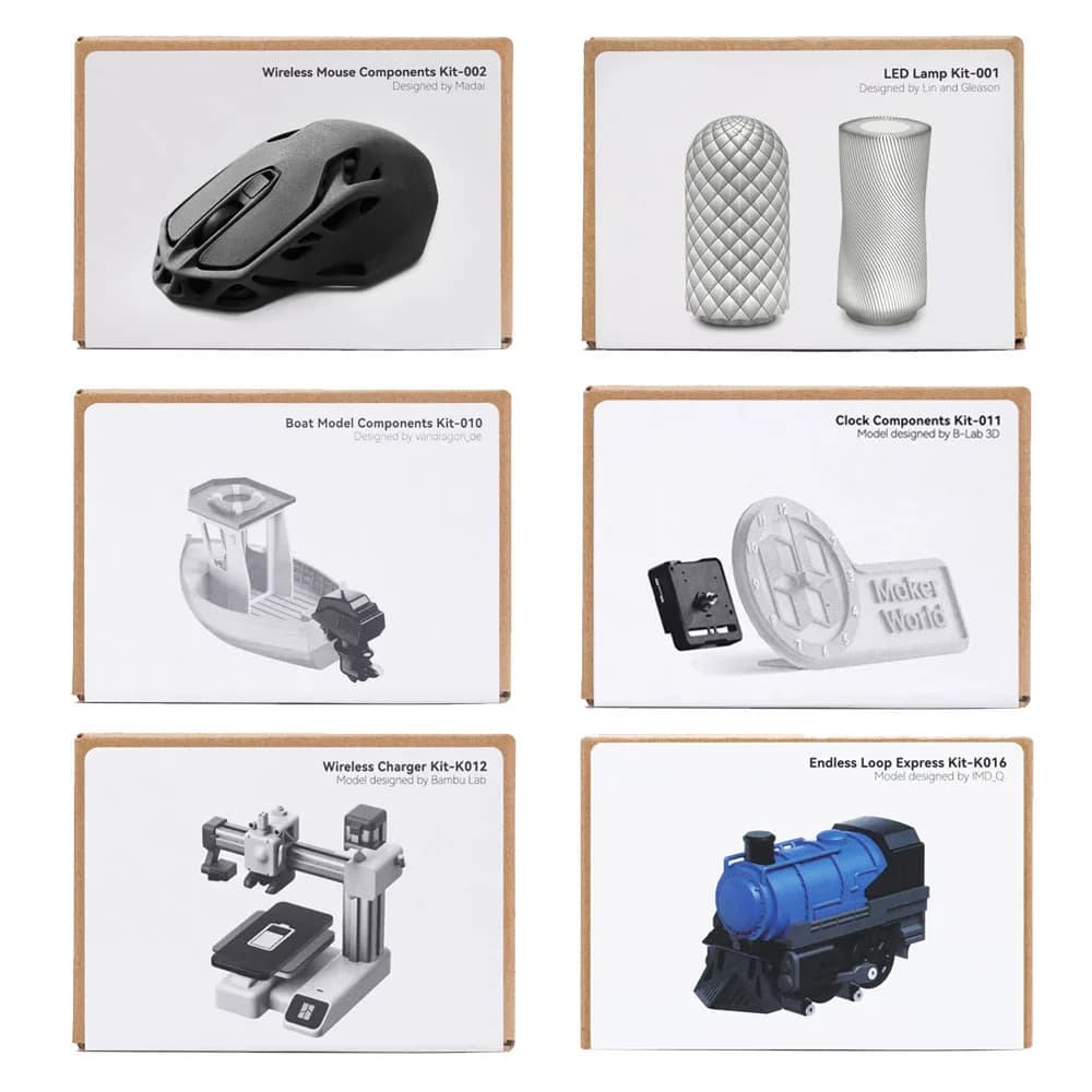 Bambu Lab Stampa 3D Modello creativo fai-da-te Computer Caricatore per mouse wireless Motore Luce a LED Hardware Orologio Regali Parti della stampante 3D