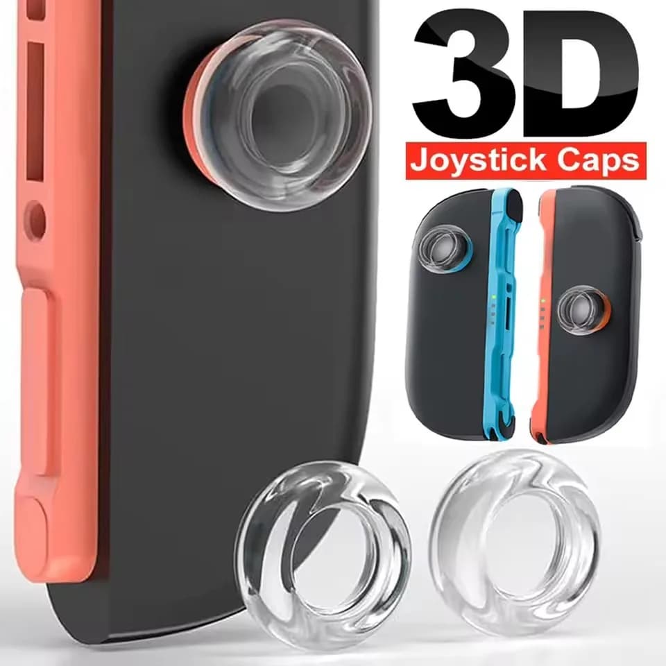 2PCS 3D Curvo Joystick Caps Morbido Silicone Thumbstick Grip Cover per Switch 2 Controller Gamepad Anti-Slip Joystick Protezioni