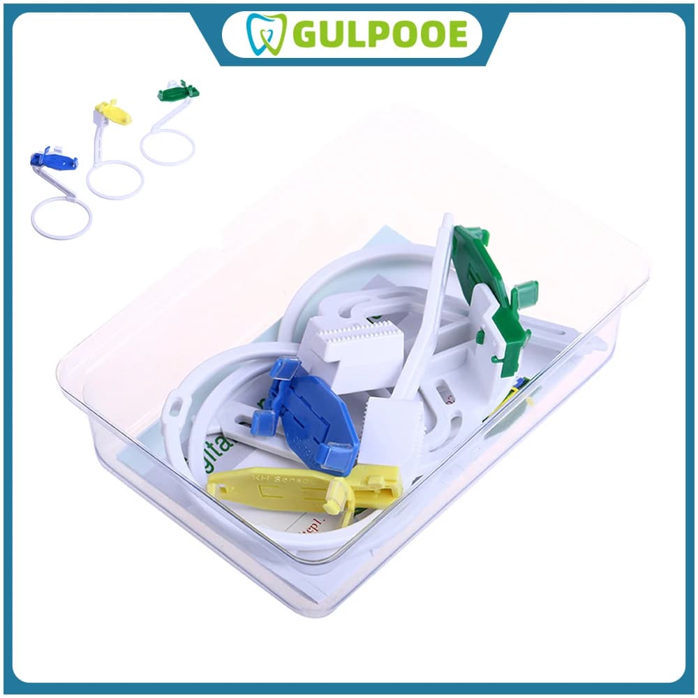 GULPOOE 3 Pz/set Posizionatore Dentale X Ray Sensore di Pellicola Posizionatore Supporto Retrattile Bocca Completa Portatile Strumenti di Posizionamento In Plastica