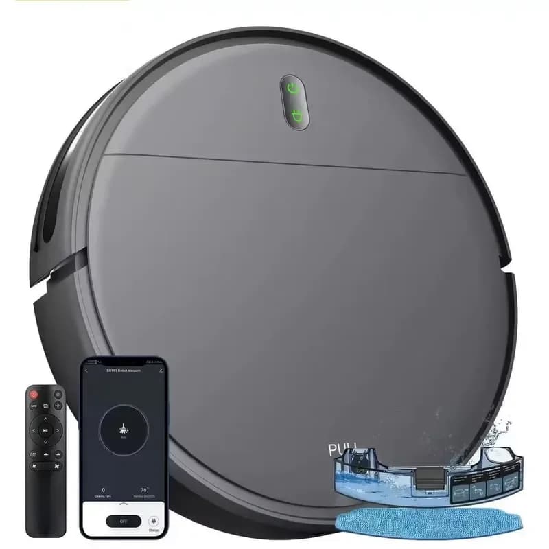 Automatic Rechargeable Robot Vacuum Cleaner for Sweeping Mopping Suction with Water Tank and Dust Box for Hotels Cars RVs