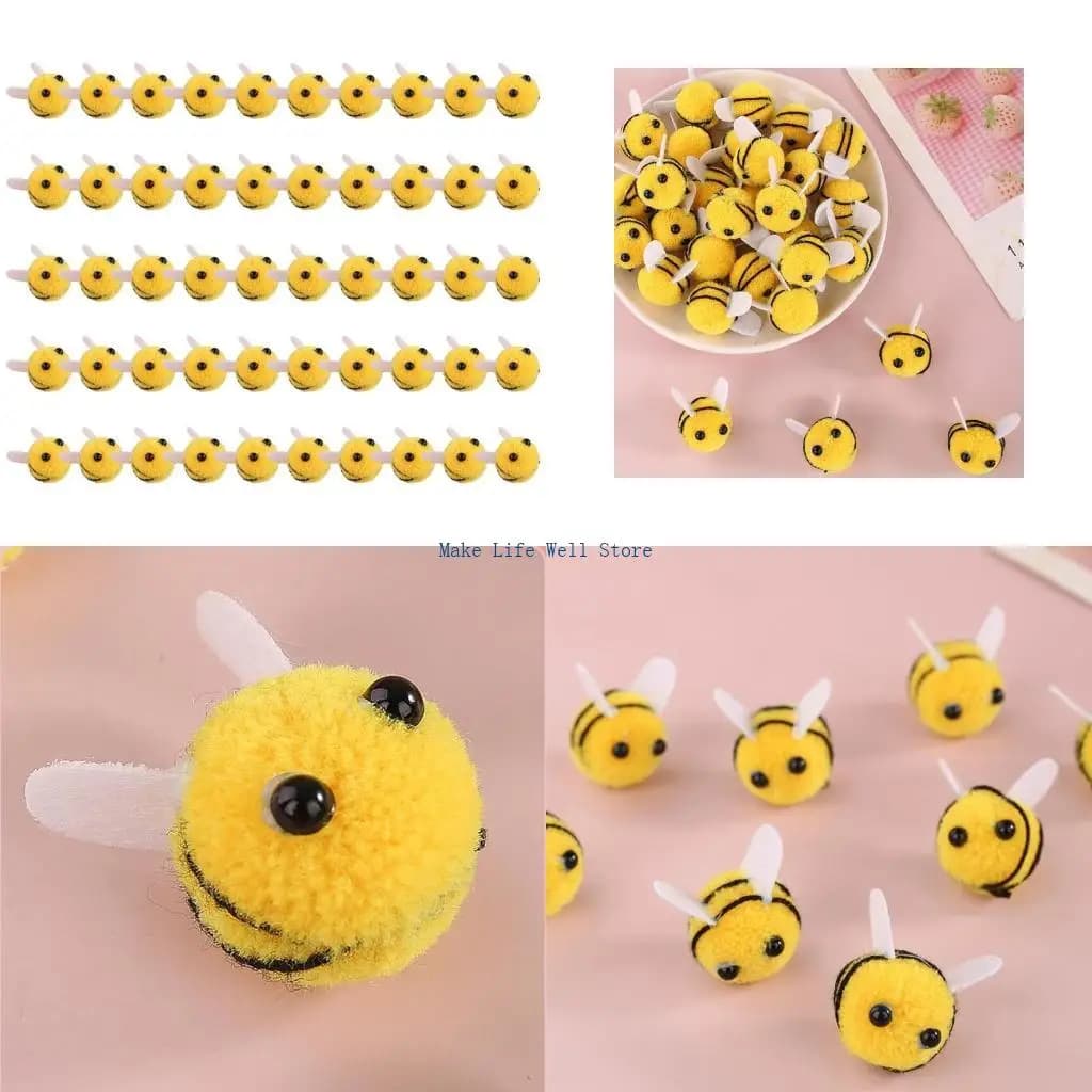 50pieces decorazioni piccole decorazioni infeltrite bombi artigianali per artigianato abbigliamento